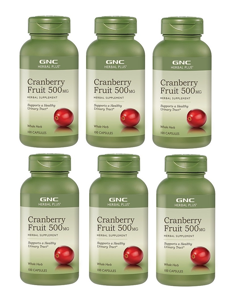 GNC Herbal Plus Cranberry 蔓越苺膠囊500mg 100顆 (一組6瓶)